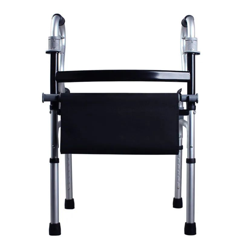Elderly Disabled Aluminum Travel Folding Walker With Detachable Storage Bag