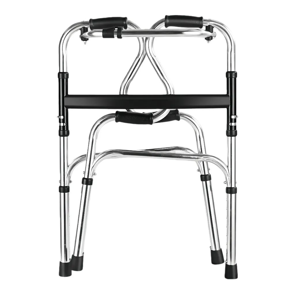 Elderly Disabled Aluminum Folding Walker With Low-position Support Armrests