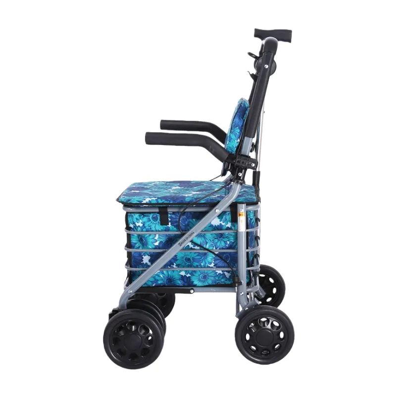 Elderly Folding Aluminum Walker Rollator With Seat Folding Rollator