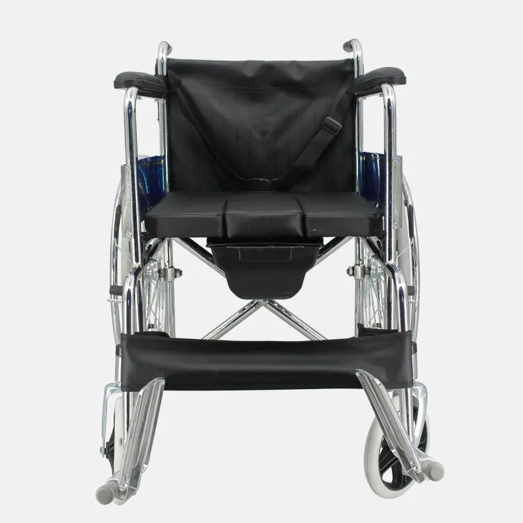 Manual Toilet Commode Shower Folding Wheelchair