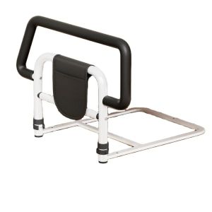 Dual-Bar Adjustable Metal Bed Assist Rail Seniors Safety Home Rehabilitation