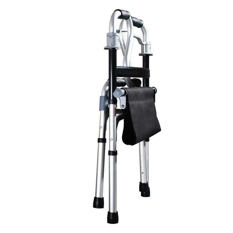 Elderly Disabled Aluminum Travel Folding Walker With Detachable Storage Bag