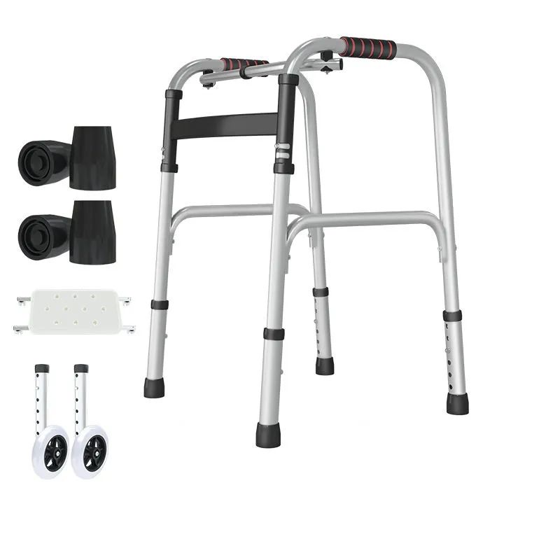 Elderly Disabled Aluminum Travel Folding Walker With Seat
