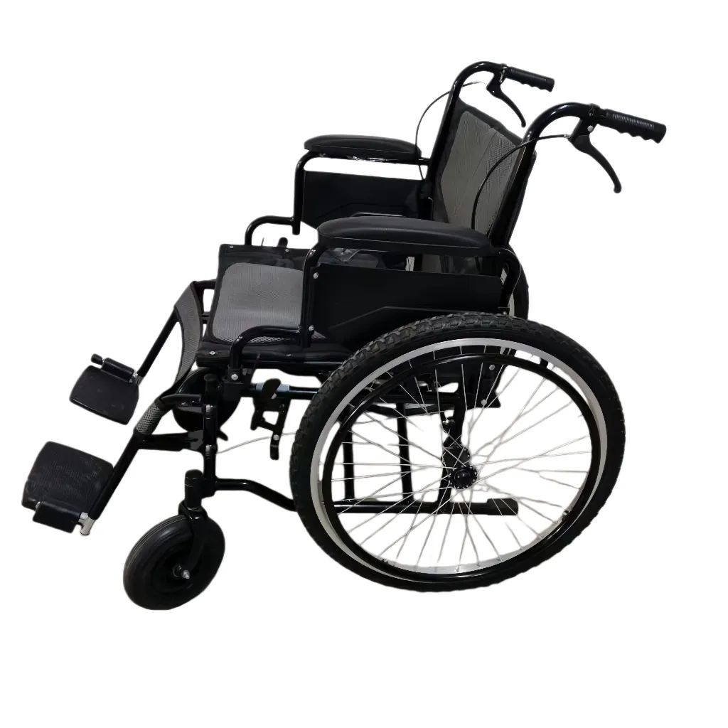 Lightweight Folding Travel Chair Steel Manual Wheelchair Hospital Wheelchair