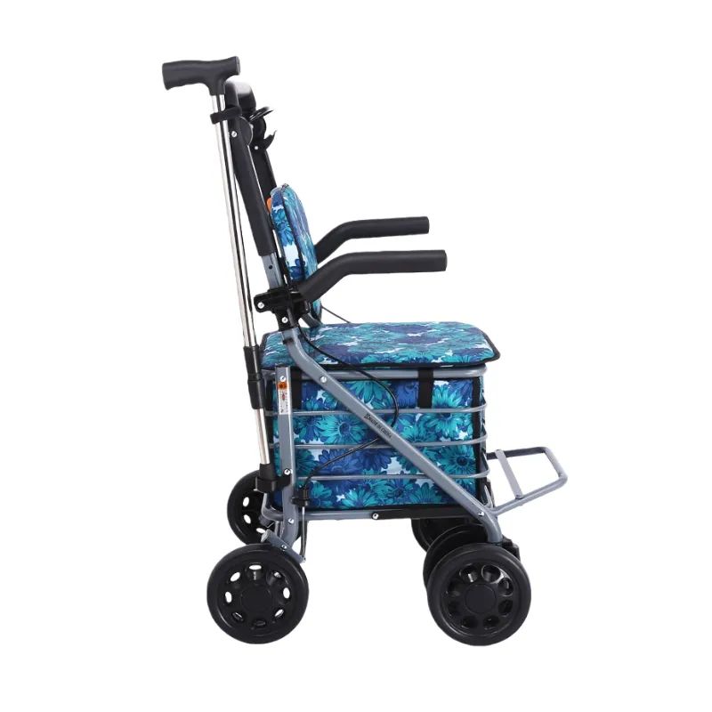 Elderly Folding Aluminum Walker Rollator With Seat Folding Rollator