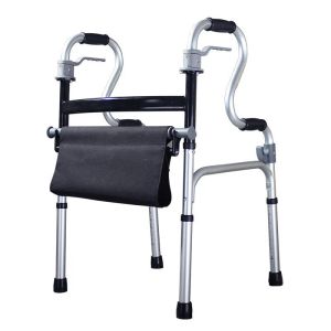 Elderly Disabled Aluminum Travel Folding Walker With Detachable Storage Bag