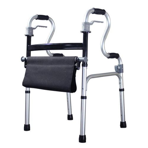 Elderly Disabled Aluminum Travel Folding Walker With Detachable Storage Bag