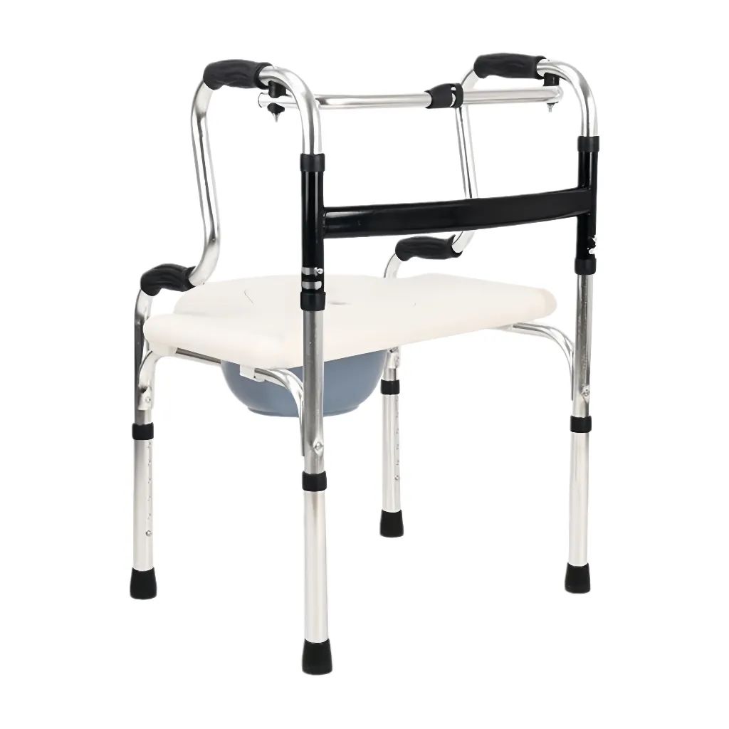Elderly Disabled Aluminum Travel Folding Walker With Seat