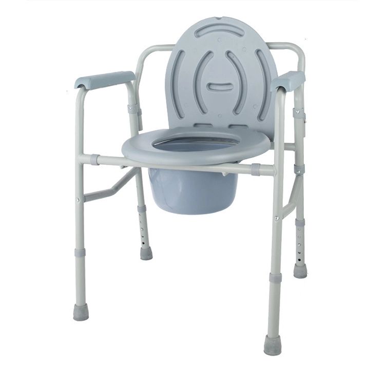 Aluminum Medical Folding Commode Chair Portable Adjustable Commode Chair