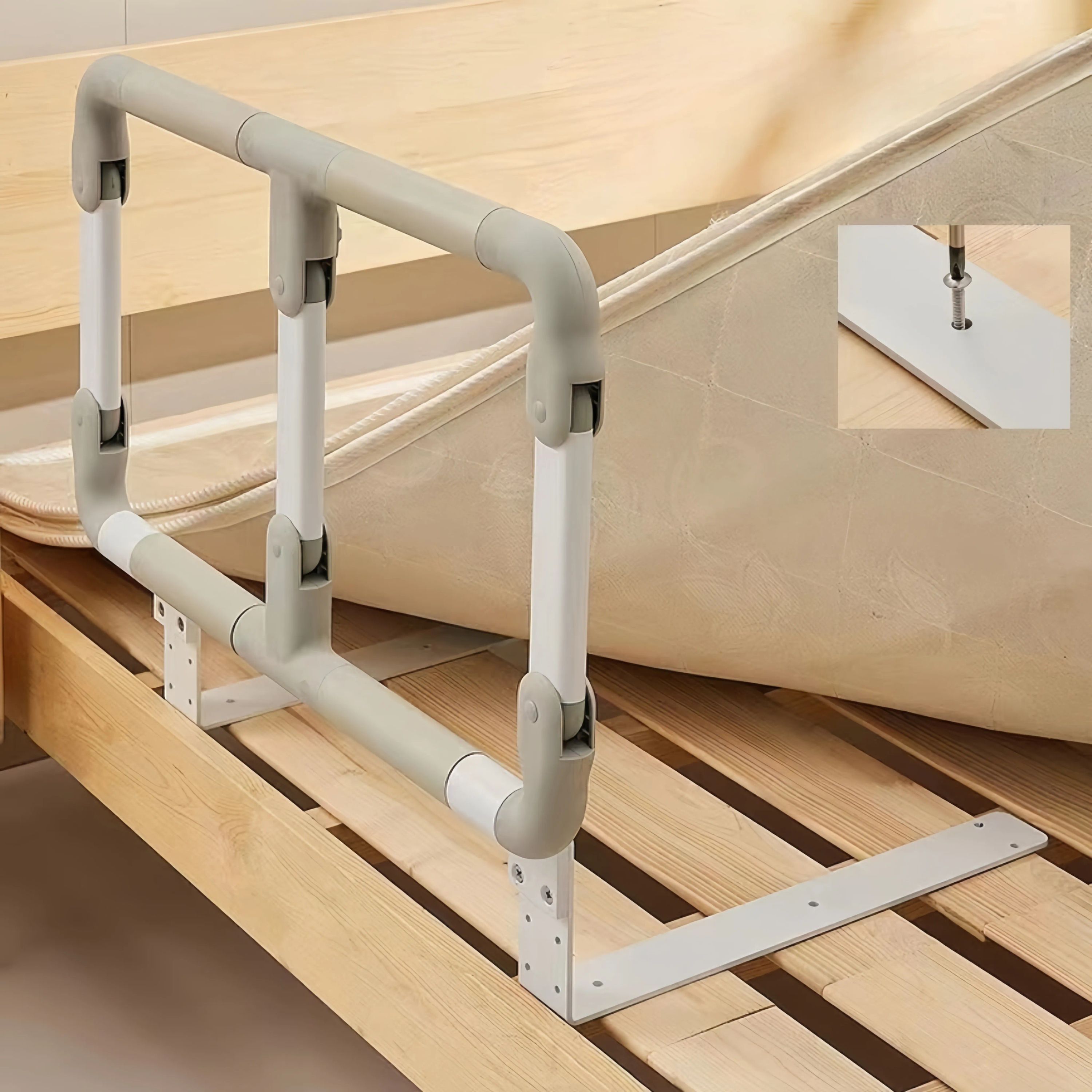 Anti-fall Folding Guardrail, Single-sided, Wake-up Aid, Bedside Armrest For Elderly