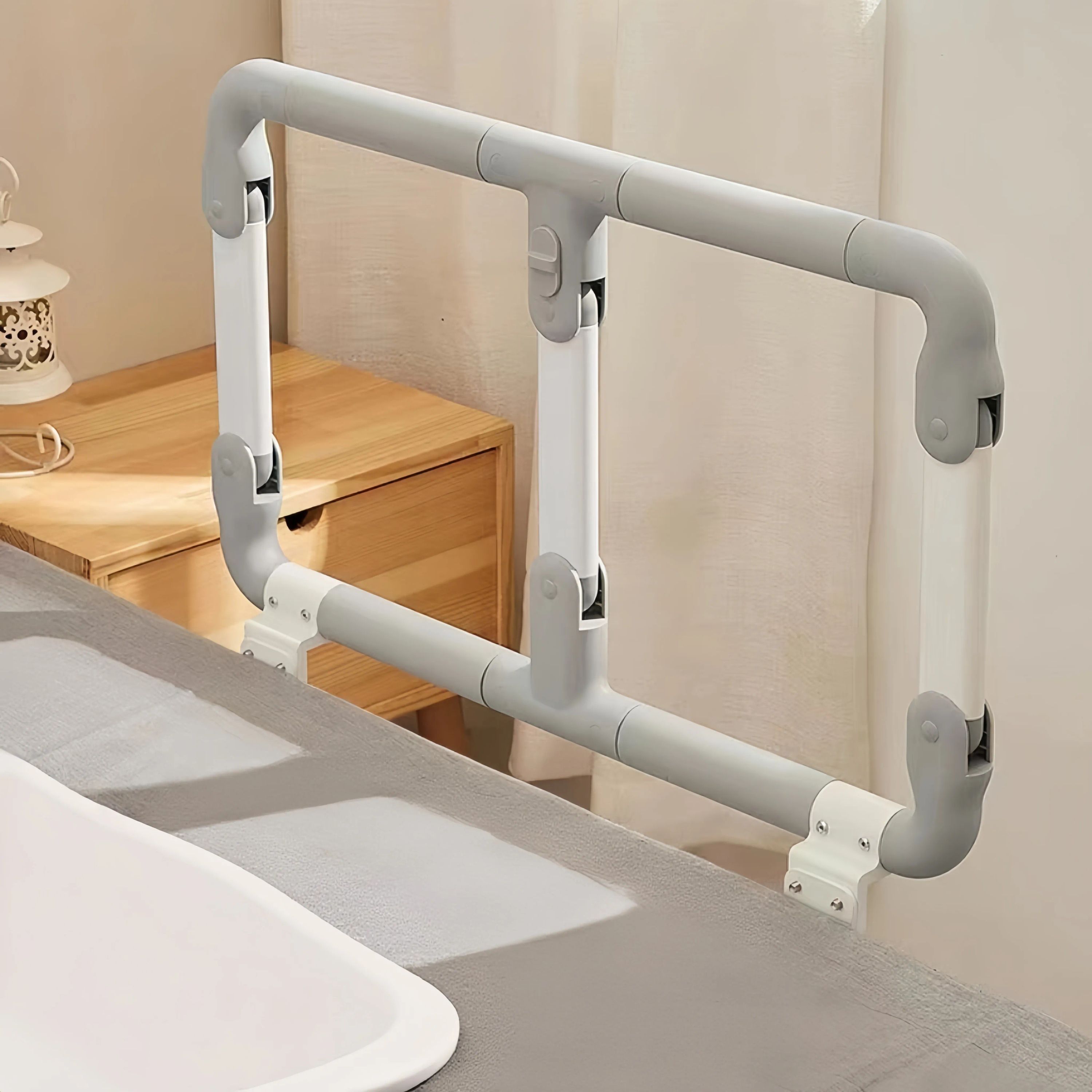 Anti-fall Folding Guardrail, Single-sided, Wake-up Aid, Bedside Armrest For Elderly