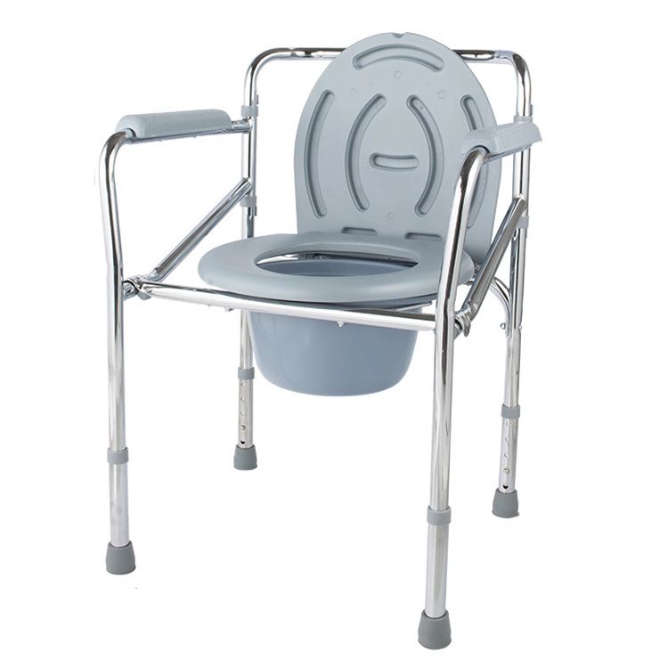 Aluminum Medical Folding Commode Chair Portable Adjustable Commode Chair