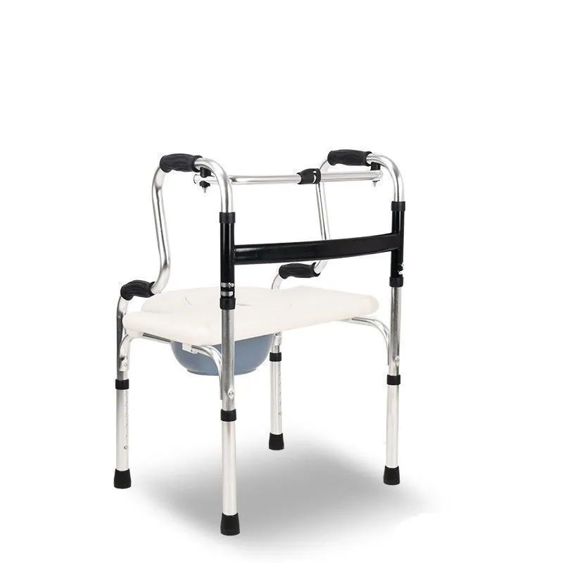 Elderly Disabled Aluminum Travel Folding Walker With Seat