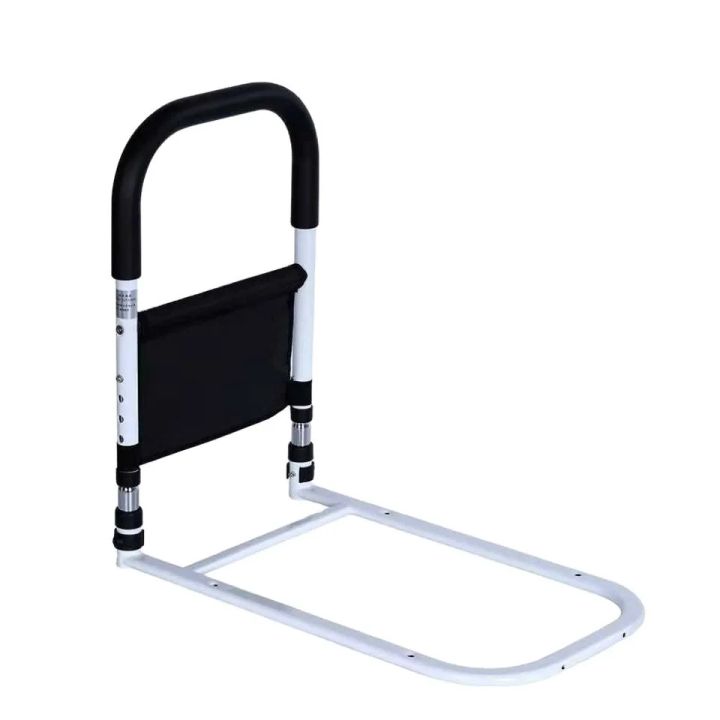 Dual-Bar Adjustable Metal Bed Assist Rail For Seniors Safety Pad Guard