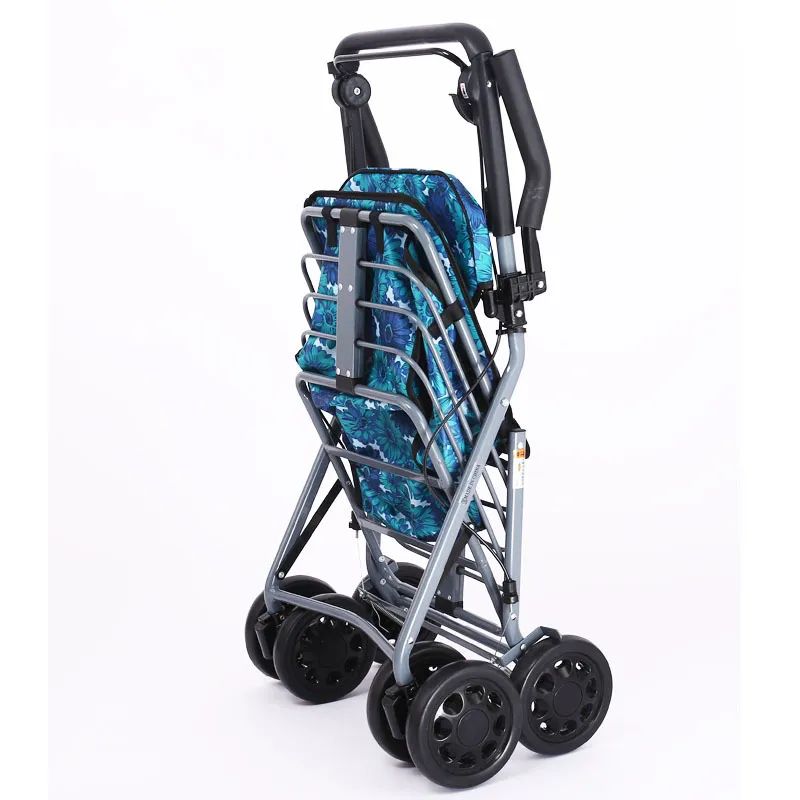 Elderly Folding Aluminum Walker Rollator With Seat Folding Rollator
