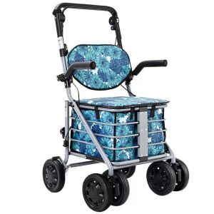 Elderly Folding Aluminum Walker Rollator With Seat Folding Rollator