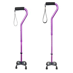 Adjustable Walking Cane With Offset Soft Cushioned Handle