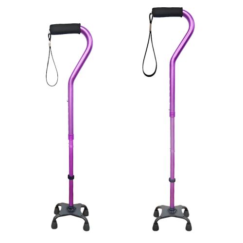 Adjustable Walking Cane With Offset Soft Cushioned Handle