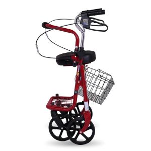 Foldable Seniors Rollator Walker With Seat Backrest And Adjustable Heigt