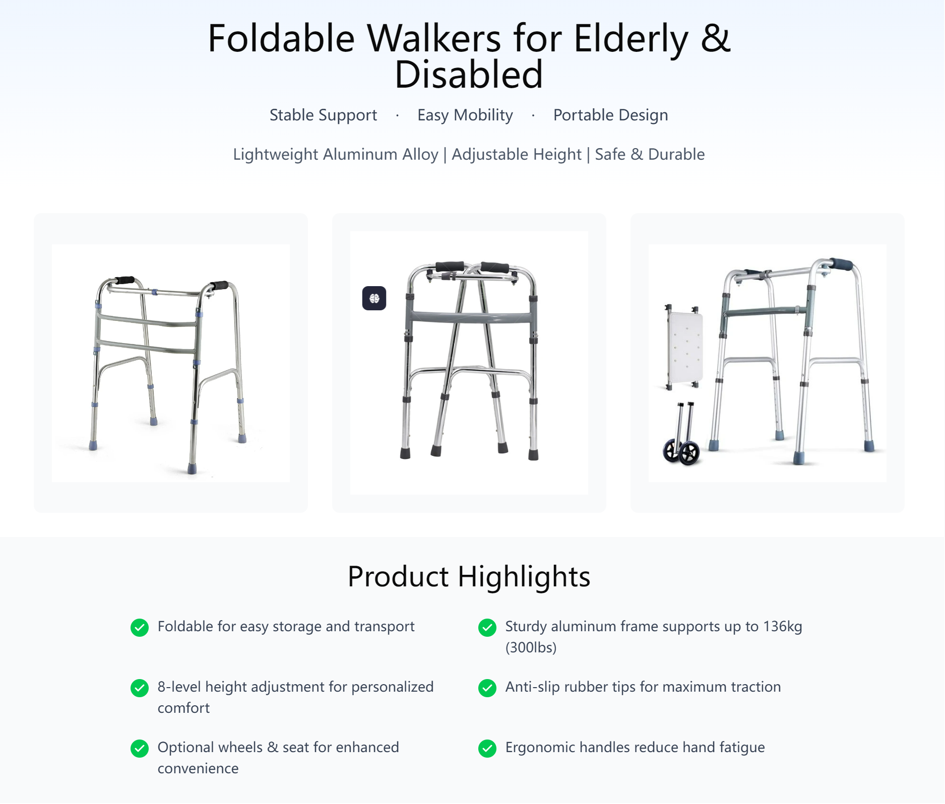 Best Folding Walker for Seniors - Lightweight & Portable Mobility Solution
