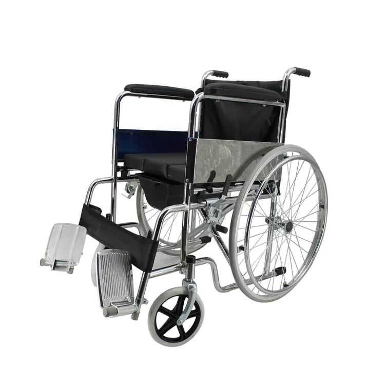 Manual Toilet Commode Shower Folding Wheelchair