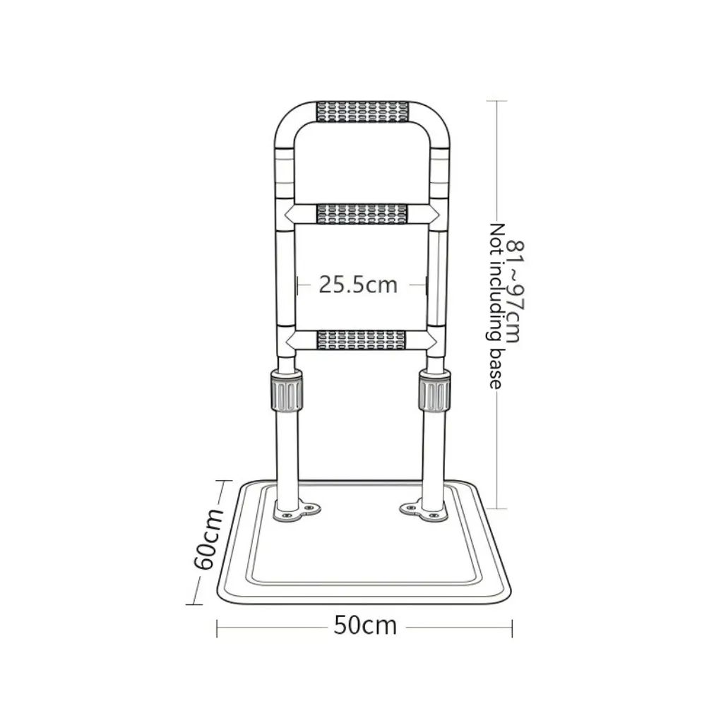 Thickened Aging Friendly Bedside Armrest, No Need To Drill Holes