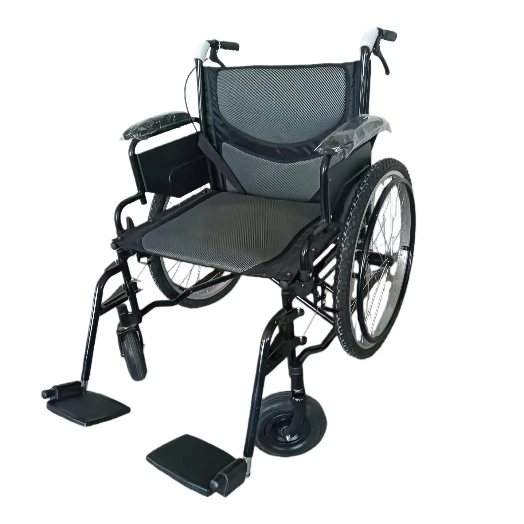 Lightweight Folding Travel Chair Steel Manual Wheelchair Hospital Wheelchair