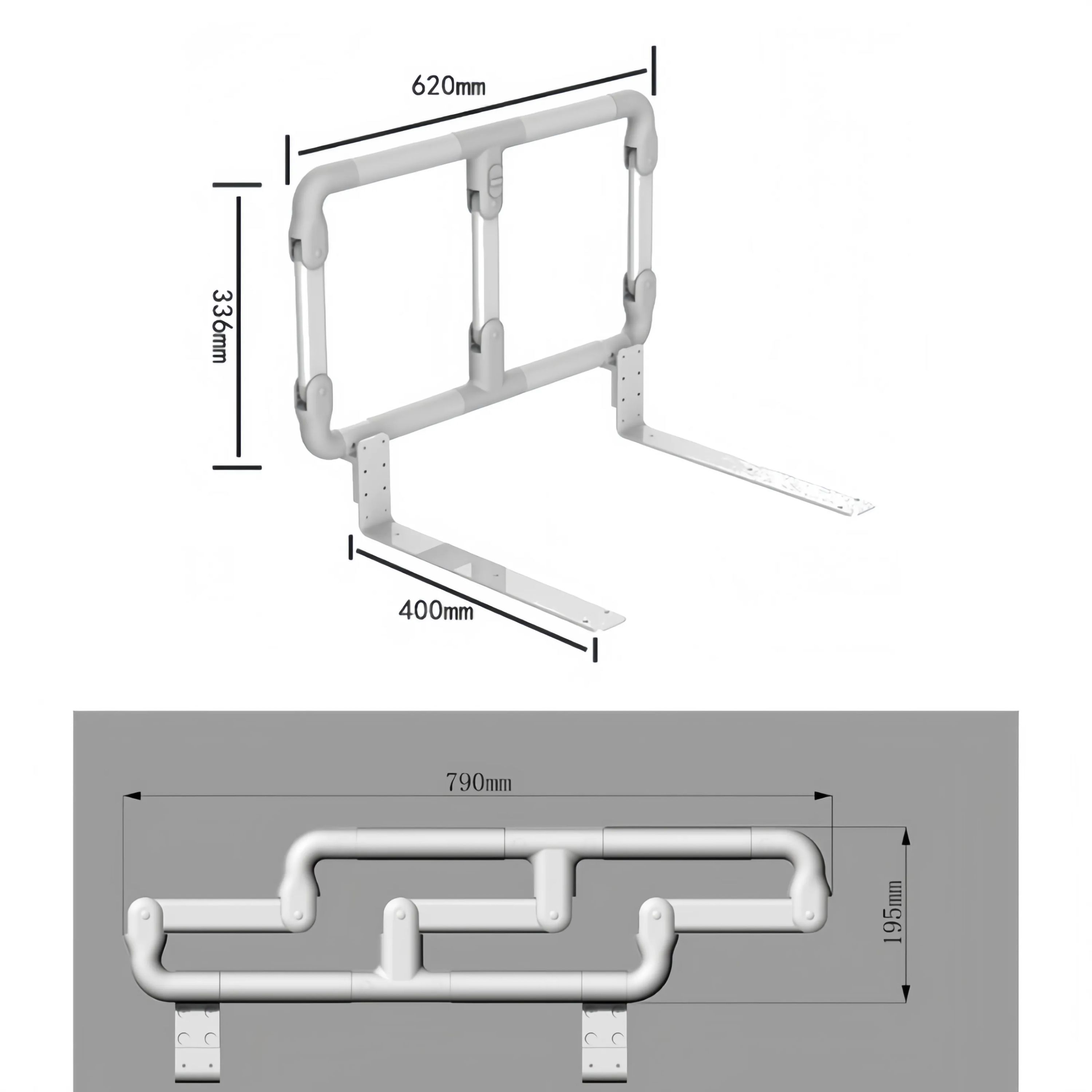 Anti-fall Folding Guardrail, Single-sided, Wake-up Aid, Bedside Armrest For Elderly